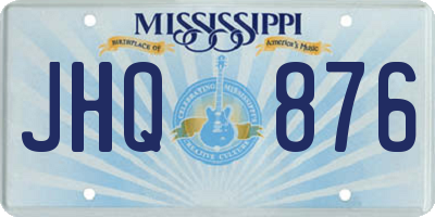 MS license plate JHQ876