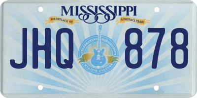 MS license plate JHQ878