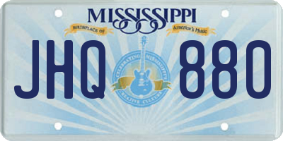 MS license plate JHQ880