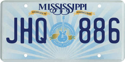 MS license plate JHQ886