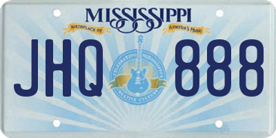 MS license plate JHQ888