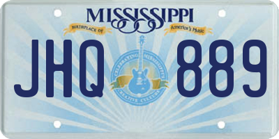 MS license plate JHQ889