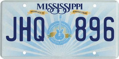 MS license plate JHQ896