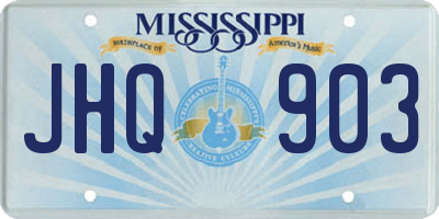 MS license plate JHQ903