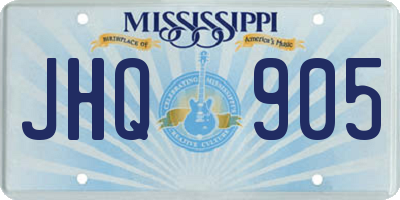 MS license plate JHQ905