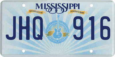 MS license plate JHQ916