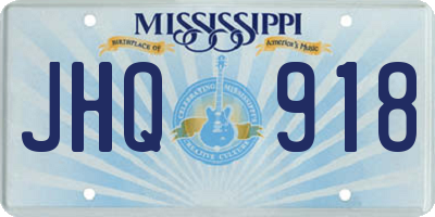 MS license plate JHQ918