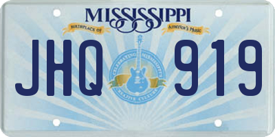 MS license plate JHQ919