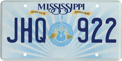 MS license plate JHQ922