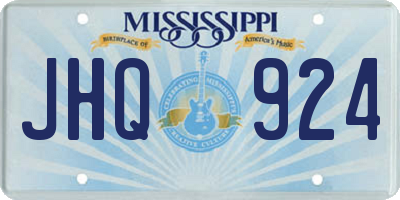 MS license plate JHQ924
