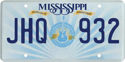 MS license plate JHQ932