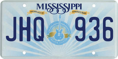 MS license plate JHQ936