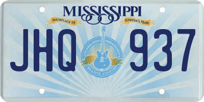 MS license plate JHQ937
