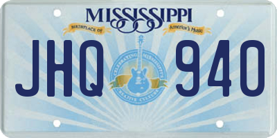 MS license plate JHQ940