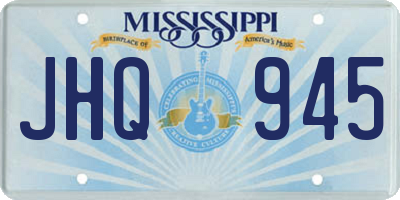 MS license plate JHQ945