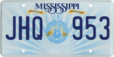 MS license plate JHQ953