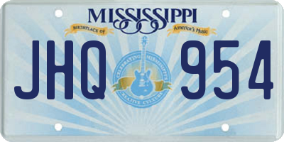 MS license plate JHQ954
