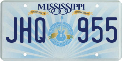 MS license plate JHQ955