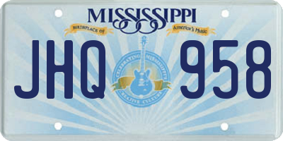 MS license plate JHQ958