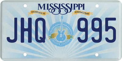 MS license plate JHQ995