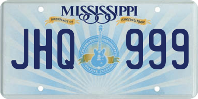 MS license plate JHQ999