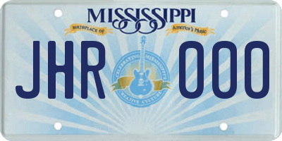 MS license plate JHR000