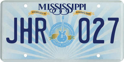 MS license plate JHR027