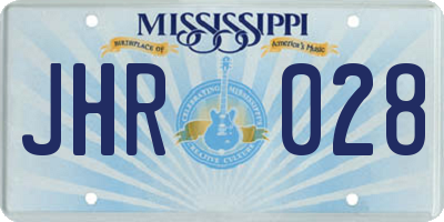 MS license plate JHR028