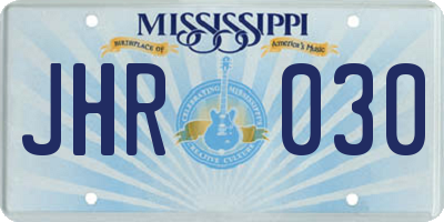 MS license plate JHR030