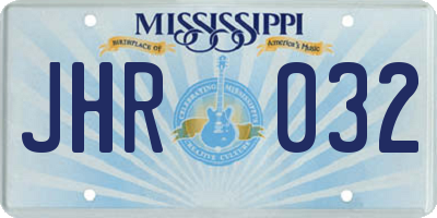 MS license plate JHR032