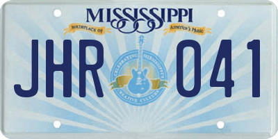 MS license plate JHR041