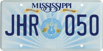 MS license plate JHR050