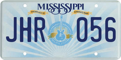 MS license plate JHR056