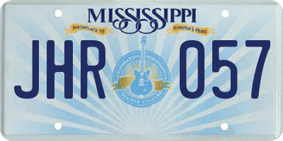 MS license plate JHR057