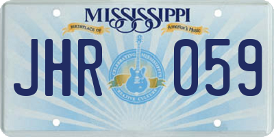 MS license plate JHR059