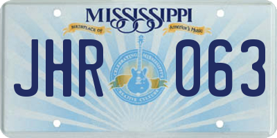 MS license plate JHR063