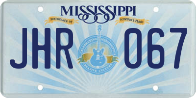 MS license plate JHR067