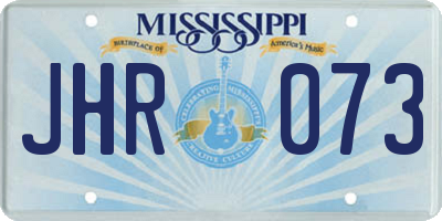 MS license plate JHR073