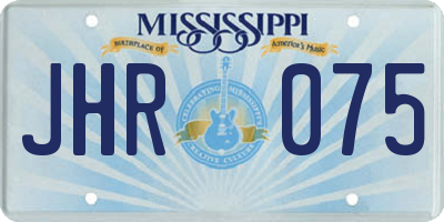 MS license plate JHR075