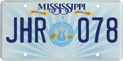 MS license plate JHR078