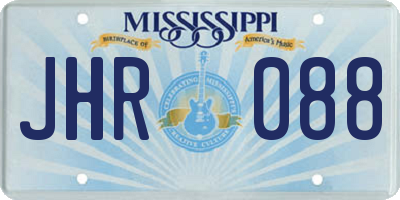 MS license plate JHR088