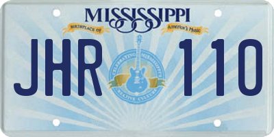 MS license plate JHR110