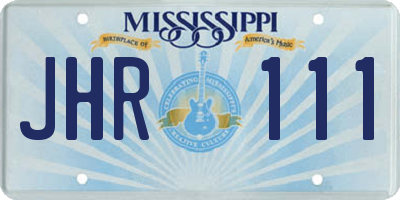 MS license plate JHR111