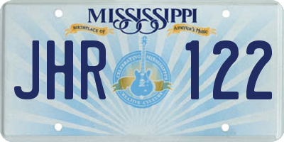 MS license plate JHR122