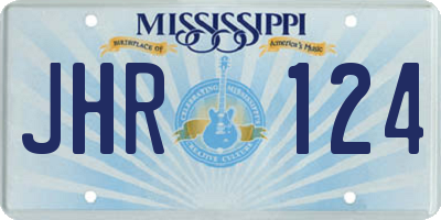 MS license plate JHR124