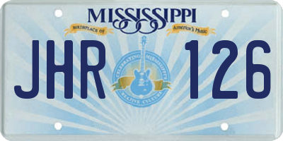 MS license plate JHR126