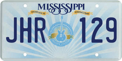 MS license plate JHR129
