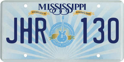 MS license plate JHR130