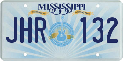 MS license plate JHR132