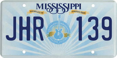 MS license plate JHR139